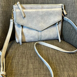 Gray Triple Pocket Crossbody Bag